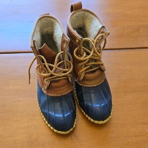 Womens Winter Duck Boots in Brown and Black - Cozy Fleece Lined